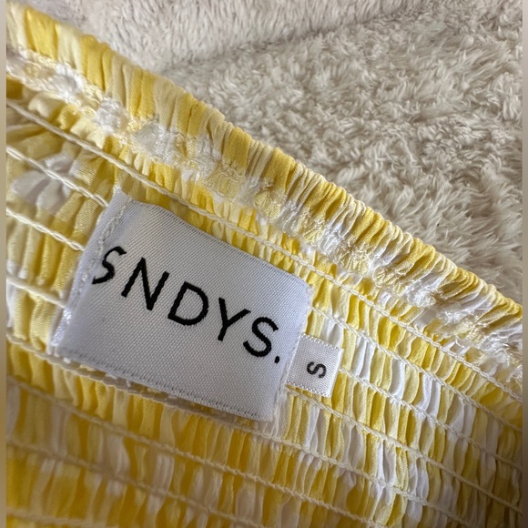 SNDYS x revolve crop top. Size small. Yellow gingham. - Picture 2 of 5